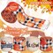30 Yards Fall Thanksgiving Wired Edge Ribbon White Black Buffalo Plaids Ribbon Autumn Leaves Pumpkin Truck Craft Ribbon Rustic Vintage Farmhouse Wrapping Ribbon for Wreath Floral Bow, 4 Rolls.
